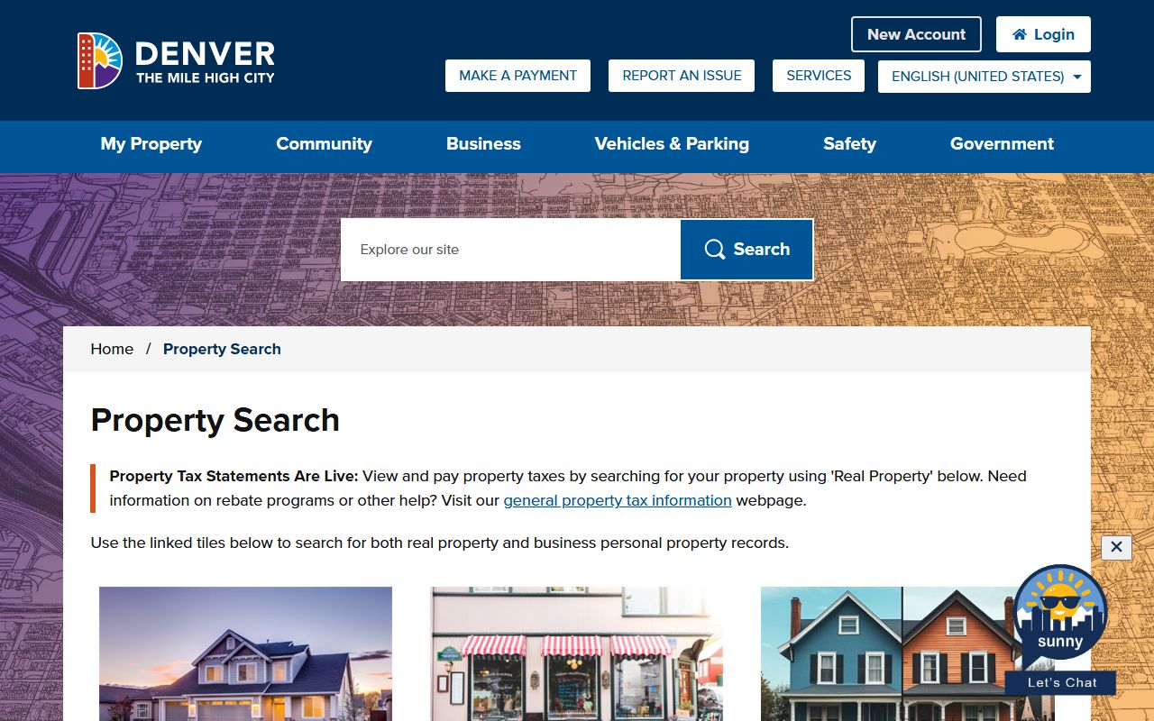 Denver city property search website