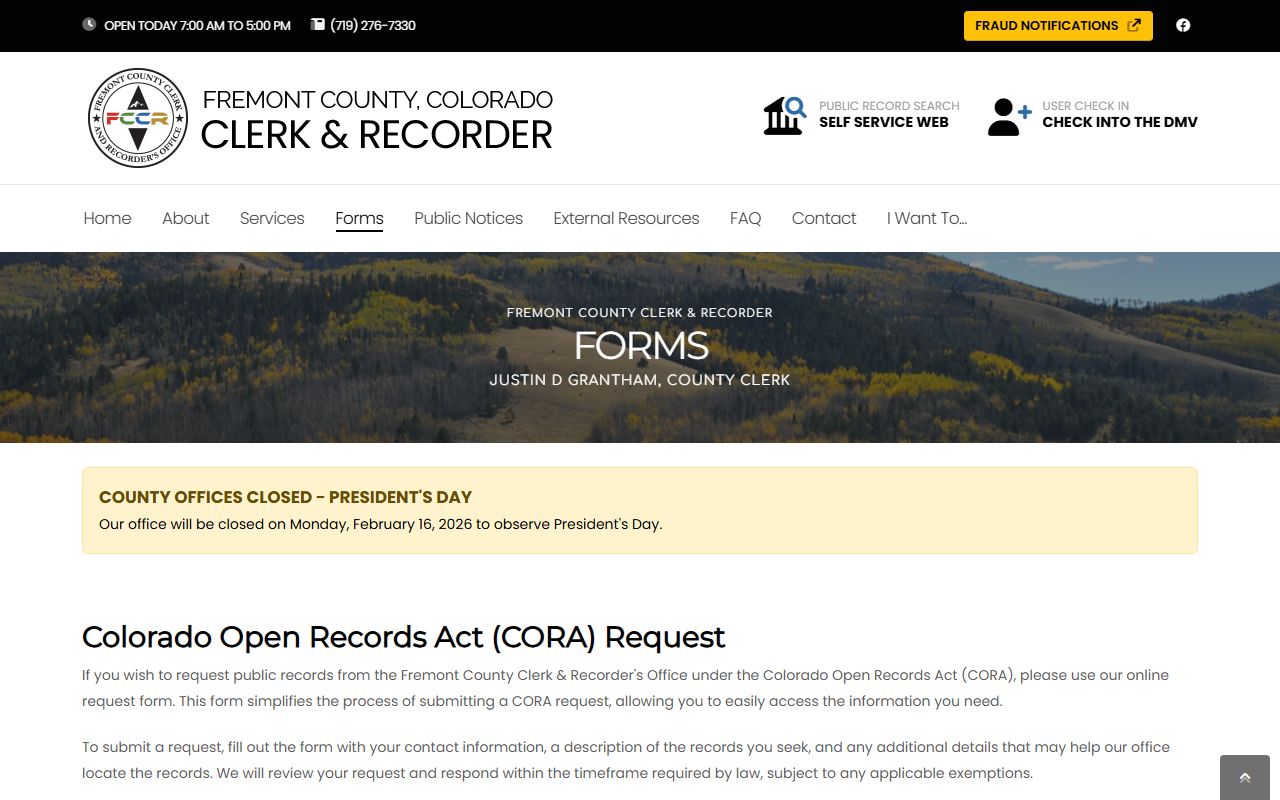 Fremont Assessor Cora Request Fremont County Property Tax Records
