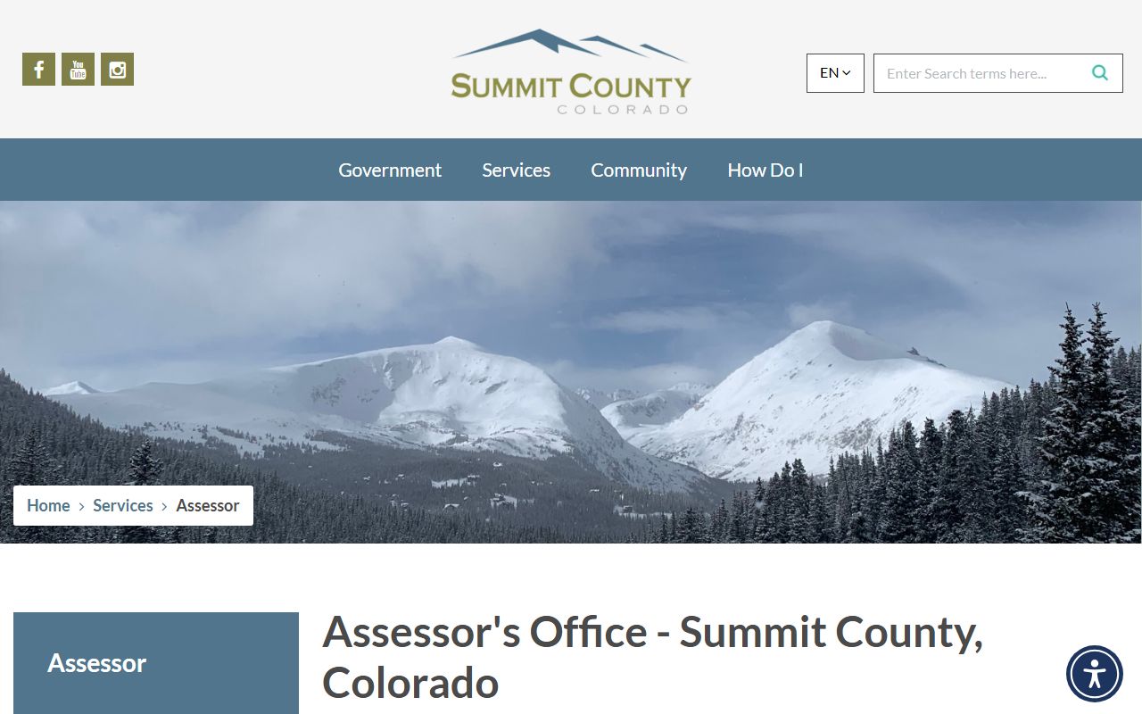 Summit County Assessor page showing property tax records information